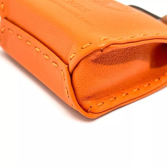 UNUSED HERMES Shopper charm Sac Orange strap charm Anyo Miro / Swift Orange - Picture 3 of 11